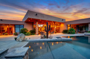 A modern house with a swimming pool- Coyote Creek Tucson